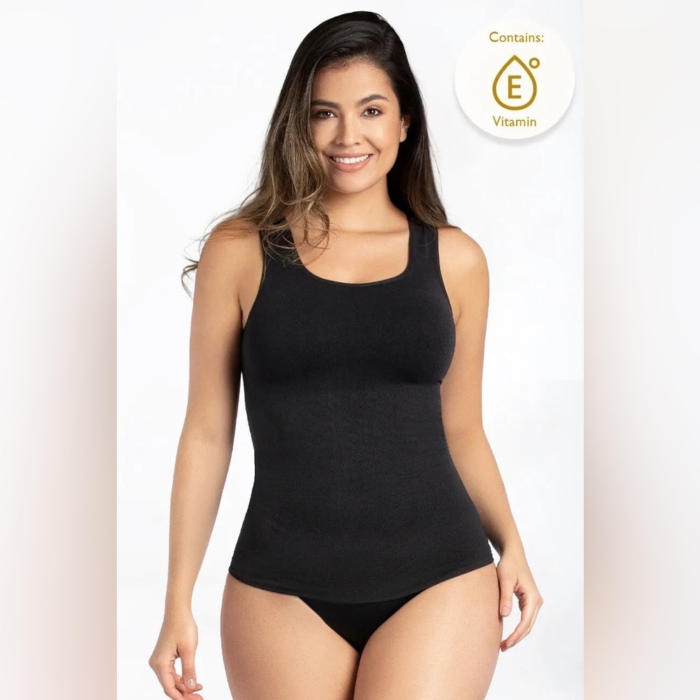 NWT Curveez Essential Square Neck Control Tank, Size XL (14/16), Black